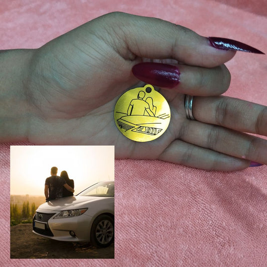 Personalized Gold Circle Pendant